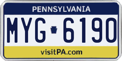 PA license plate MYG6190