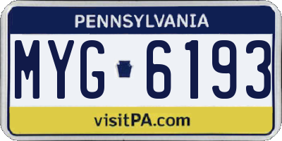 PA license plate MYG6193