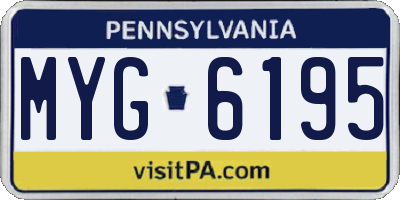 PA license plate MYG6195