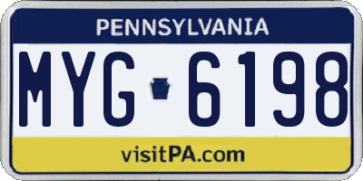 PA license plate MYG6198