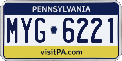 PA license plate MYG6221