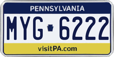 PA license plate MYG6222