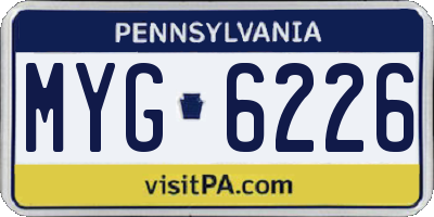 PA license plate MYG6226