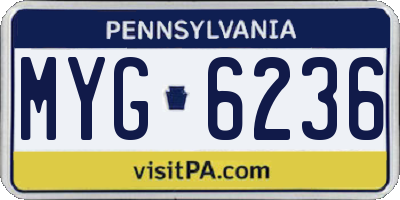 PA license plate MYG6236