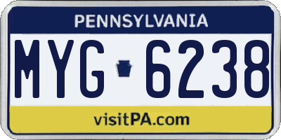 PA license plate MYG6238
