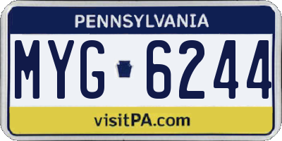 PA license plate MYG6244