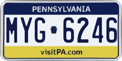 PA license plate MYG6246