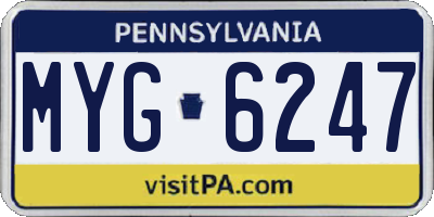 PA license plate MYG6247