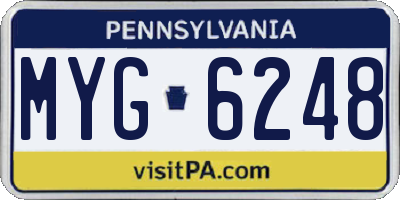 PA license plate MYG6248