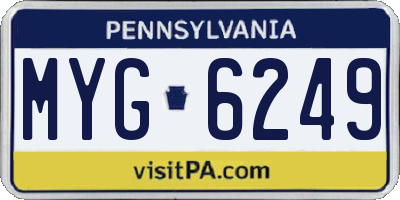 PA license plate MYG6249