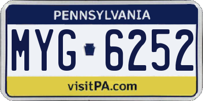 PA license plate MYG6252