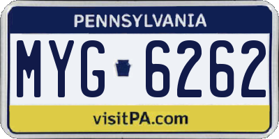 PA license plate MYG6262