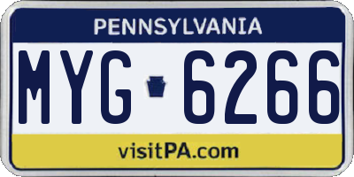 PA license plate MYG6266