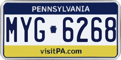 PA license plate MYG6268