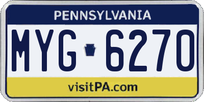 PA license plate MYG6270