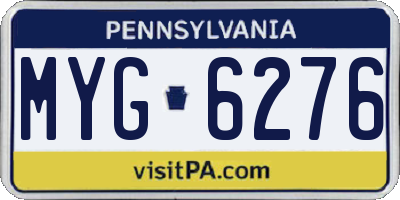 PA license plate MYG6276
