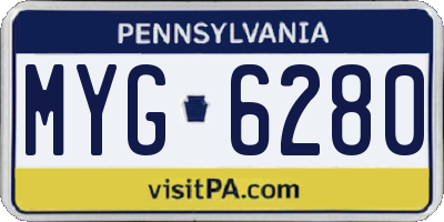PA license plate MYG6280