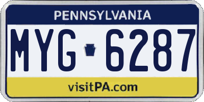 PA license plate MYG6287