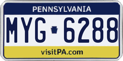 PA license plate MYG6288
