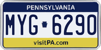 PA license plate MYG6290
