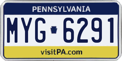 PA license plate MYG6291