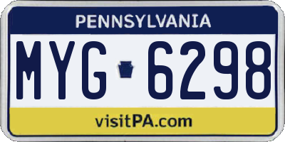 PA license plate MYG6298