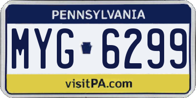 PA license plate MYG6299