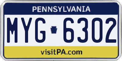 PA license plate MYG6302