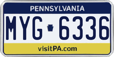 PA license plate MYG6336