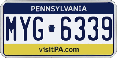 PA license plate MYG6339