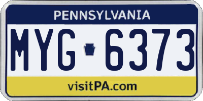 PA license plate MYG6373
