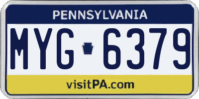 PA license plate MYG6379