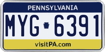 PA license plate MYG6391