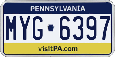 PA license plate MYG6397