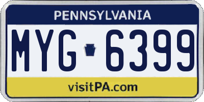 PA license plate MYG6399
