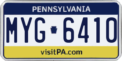 PA license plate MYG6410