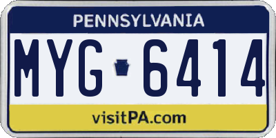 PA license plate MYG6414