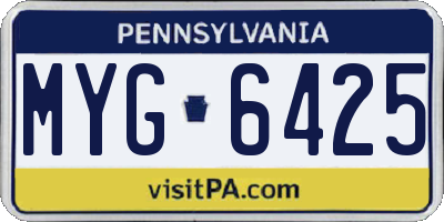 PA license plate MYG6425