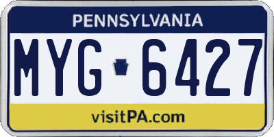 PA license plate MYG6427