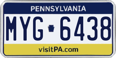 PA license plate MYG6438