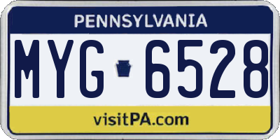 PA license plate MYG6528