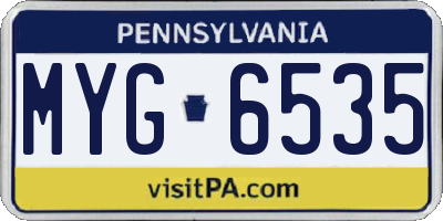 PA license plate MYG6535