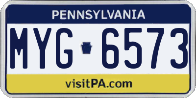 PA license plate MYG6573