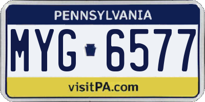 PA license plate MYG6577