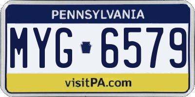 PA license plate MYG6579
