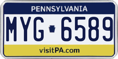 PA license plate MYG6589
