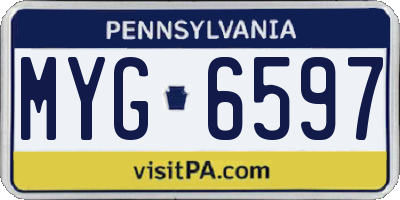 PA license plate MYG6597