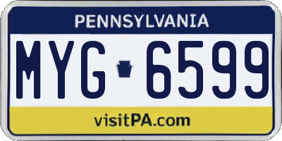 PA license plate MYG6599