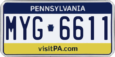PA license plate MYG6611