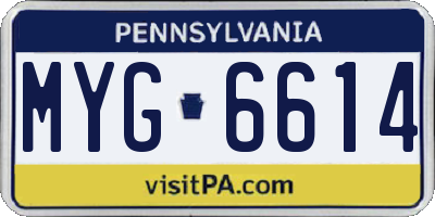 PA license plate MYG6614